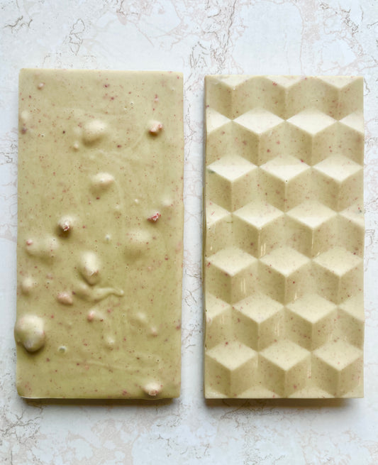 White Chocolate Strawberry Matcha Chocolate Bar